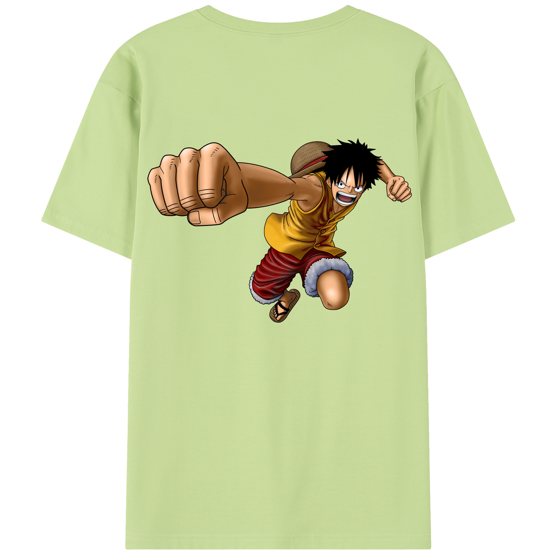 ワンピース モンキー・D・ルフィ ONE PIECE Monkey D. Luffy 綿100％半袖Tシャツ（背面プリント）